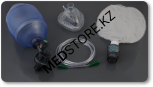 Мешок для ручной ИВЛ типа Амбу, для детей (педиатрический), одноразовый, V 550 мл, с резервуарным мешком из ПВХ, кислородной линей 2 м, маской №3