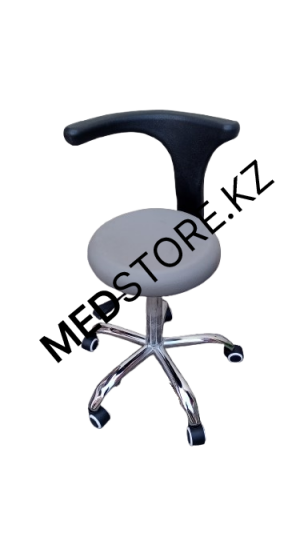 Стул врача с подлокотником, серый