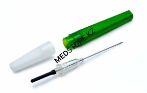 Игла двусторонняя для забора крови с визуальной камерой Beeject Flashback 21Gx1 1/2&#039;&#039; (зеленый цвет)