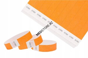 Контрольные бумажные браслеты Тайвек ( Оранжевый Неон )