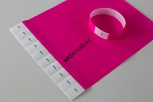 Контрольные бумажные браслеты Тайвек ( Розовый Неон )