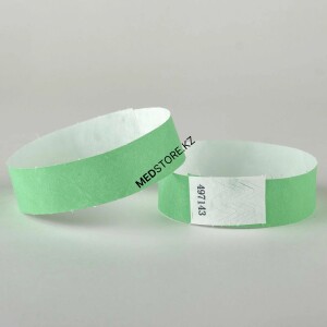 Контрольные бумажные браслеты Тайвек ( Зелёный неон )