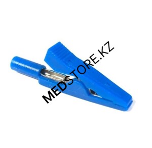 Зажим «крокодил» с гнездом 2мм (синий) 27.187.05 (для Поток-1)