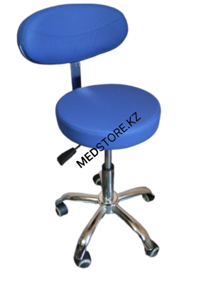 Стул врача со спинкой, синий