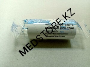 Мундштук (загубник) картонный одноразовый МКСФ1-«Пайп» нестерильный, в инд.упаковке, со встроенным защитным фильтром, размер 30х33х65