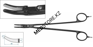 Зажим загнутый для лигирования крупных сосудов рабочая часть 26 мм х 3,5 мм, изгиб 30 град., длина 230 мм