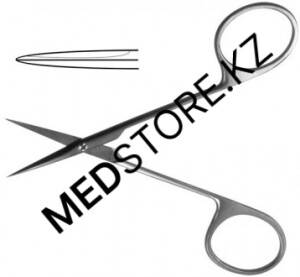 Ножницы остроконечные вертикально изогнутые глазные 113 мм
