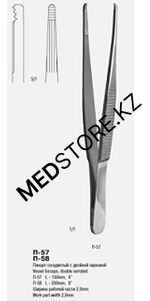 Пинцет сосудистый с двойной нарезкой ПА 150*2.0 (П-57)