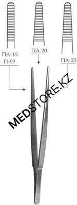 Пинцет анатомический ПА 200х2,5