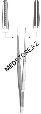П-71 Пинцет анатомический 200 мм с атравматической нарезкой ПА 200х2,5