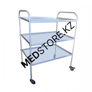 Столик инструментальный с 3-мя стеклянными полками (400х600х800 мм)