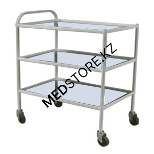 Столик инструментальный с 3-мя стеклянными полками (400х600х800 мм)