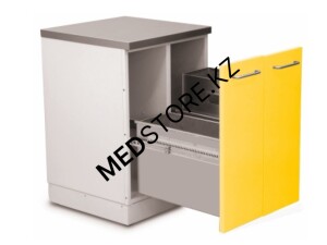 Шкаф медицинский нижний для медицинских отходов ( с 2 выдвижными секциями)