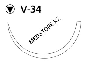 Викрил фиолетовый М3.5 (0) 75см игла колющая таперкат V-34, W9364