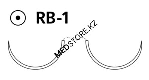 Пролен голубой М2 (3/0) 90см две иглы колющие RB-1