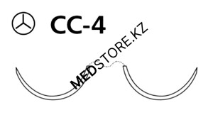 Пролен голубой М1.5 (4/0) 75см две иглы СС-4 Гемосил,W8665