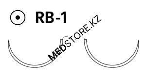 Пролен голубой M1.5 (4/0) 90см две иглы колющие RB-1, W8557