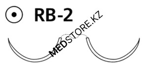 Пролен голубой M1 (5/0) 75см две иглы колющие RB-2, W8710
