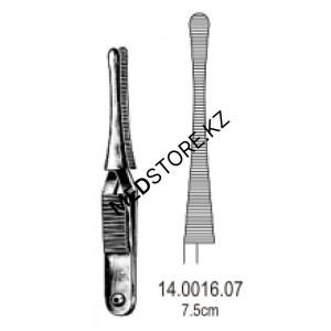 Зажим для временной остановки кровотока типа «Бульдог» 7,5 см, 34.0016.07