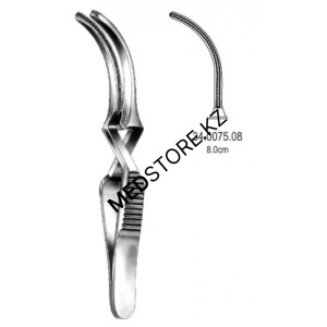 Зажим для временной остановки кровотока типа «Бульдог» 8 см 34.0075.08