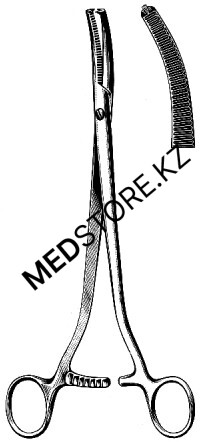Зажим изогнутый гинекологический 255 мм, 14.0564.25