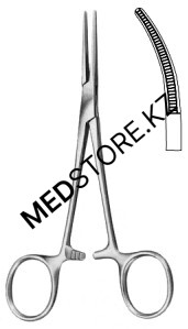 Зажим к/о с атравматической нарезкой изогнутый, 34.0127.16