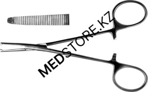 Зажим  к/о, 1х2 зубый, зубчатый, прямой №2, 162 мм, 14.0224.16