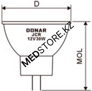 Галогенная лампа 12V 30W GZ6.35 (эквивалент JCR 12V 30W 20H)