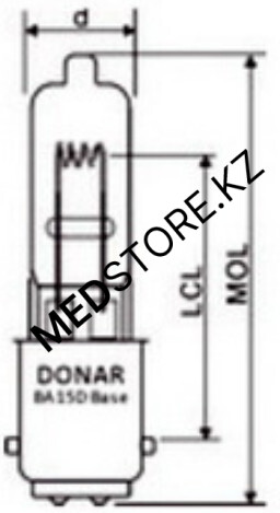 Галогенная лампа 24V 75W BA15d (эквивалент JCD24V-75W Lamp)
