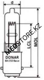 Галогенная лампа 24V 75W BA15d (эквивалент Ushio 1000916 JCD24V-75W)