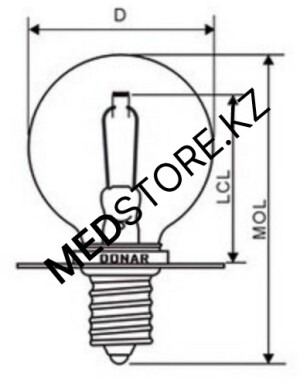 Галогенная лампа 6V 10W PG22 Donar DN-39915 (эквивалент Osram HLX 64222)