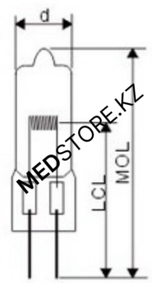 Галогенная лампа 22.8V 250W G6.35(эквивалент  Berchtold CZ907-22)