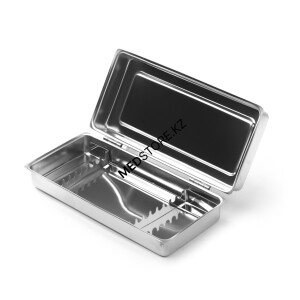 Лоток стоматологический с крышкой и ложементом ЛМСК-«Медикон», 195х90мм на 8 инстр. (сталь AISI 304)