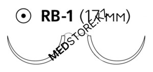ПДС II фиолетовый М1 (5/0) 90см две иглы колющие RB-1, W9108H