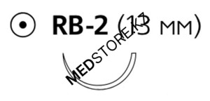 ПДС II фиолетовый  М0.7 (6/0) 45 см игла колющая RB-2, W9100H