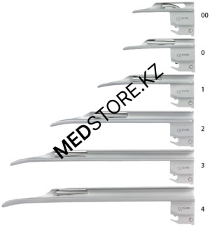 Клинок ларингоскопа KaWe прямой, Miller FO №0 (фиброоптический), 03.42023.601