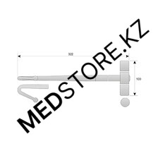 Крючок декапитационный акушерский, 322 мм, 62.0640.32