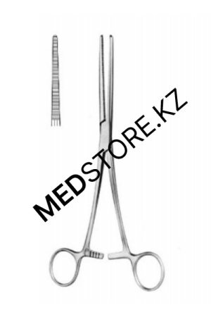 Зажим кровоостанавливающий прямой зубчатый №3 282 мм, 14.0222.28