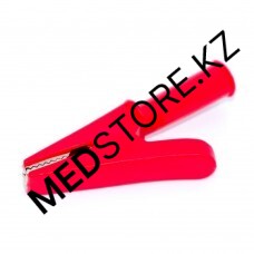 Зажим &quot;крокодил&quot; с гнездом 2 мм (красный) (для Поток-1)