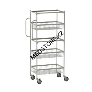 Тележка-стеллаж внутрикорпусная для инвентаря передвижная МСК-516