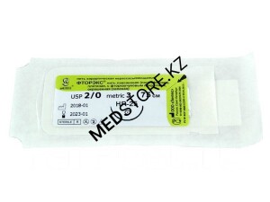 ПГА, М 3 (2/0) длина нити 75 см игла HR-25